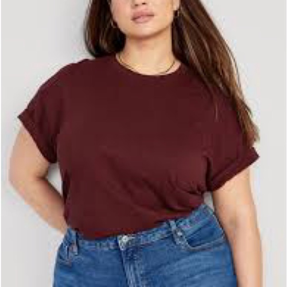 NWOT Old Navy Maroon Vintage Slub-Knit T Shirt Large